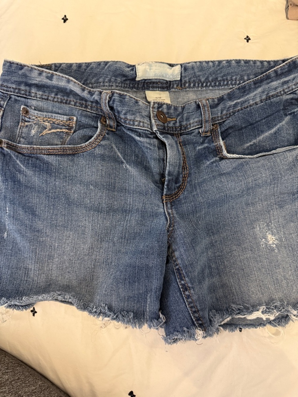 Maurices Light Blue Distressed Denim Cutoff Shorts